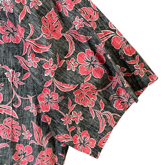 Malihini Hawaii Men's Button Shirt Size XL Reverse Print Red Floral EUC - Picture 3 of 10